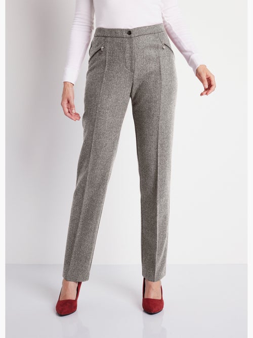 Pantalón recto de espiga o jaspeado con entrepierna de 70 cm - Afibel - Kiabi