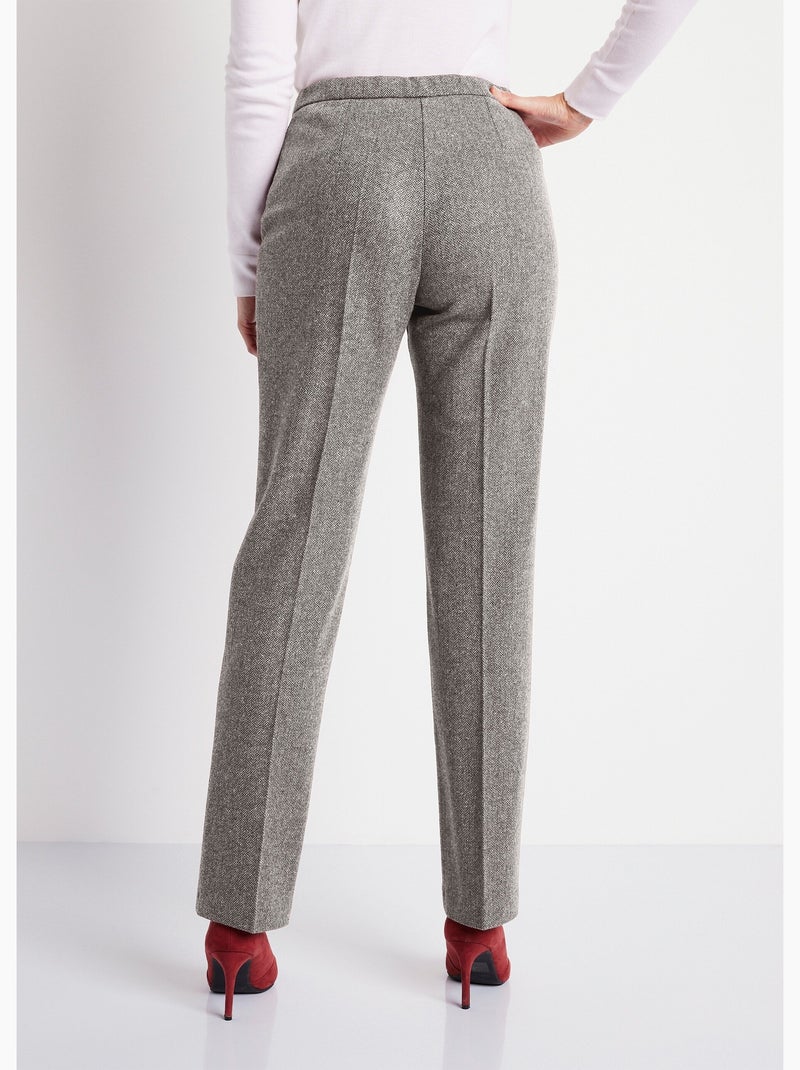 Pantalón recto de espiga o jaspeado con entrepierna de 70 cm - Afibel Gris - Kiabi