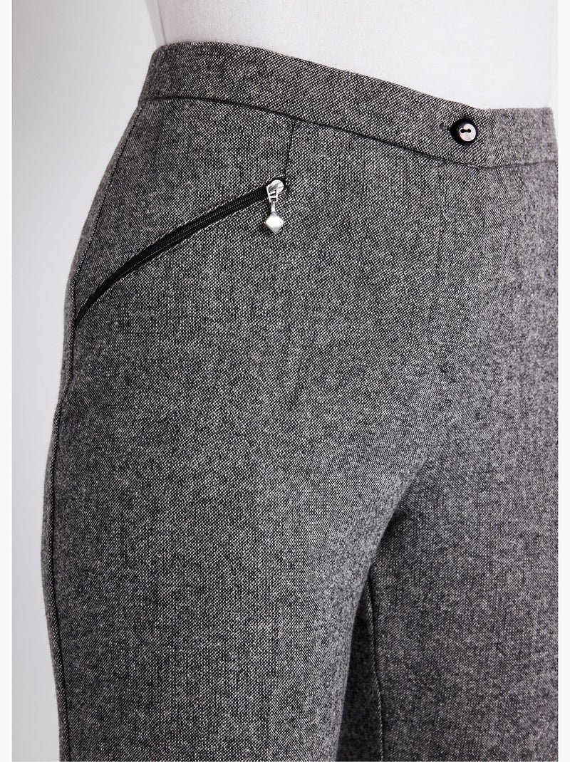 Pantalón recto de espiga o jaspeado con entrepierna de 70 cm - Afibel Gris - Kiabi