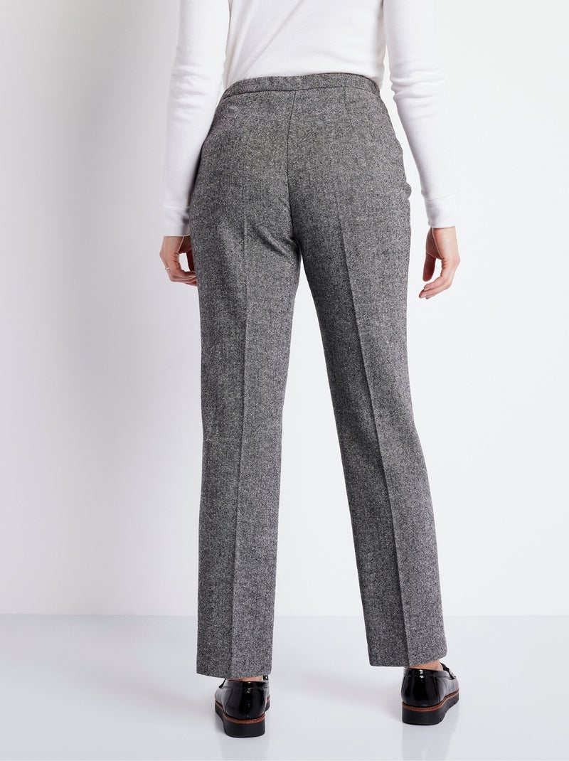 Pantalón recto de espiga o jaspeado con entrepierna de 70 cm - Afibel Gris jaspeado - Kiabi