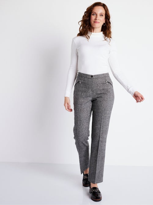 Pantalón recto de espiga o jaspeado con entrepierna de 70 cm - Afibel - Kiabi