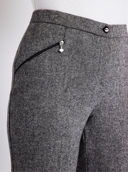 Pantalón recto de espiga o jaspeado con entrepierna de 70 cm - Afibel - Kiabi