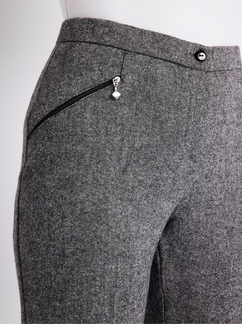 Pantalón recto de espiga o jaspeado con entrepierna de 70 cm - Afibel Gris jaspeado - Kiabi