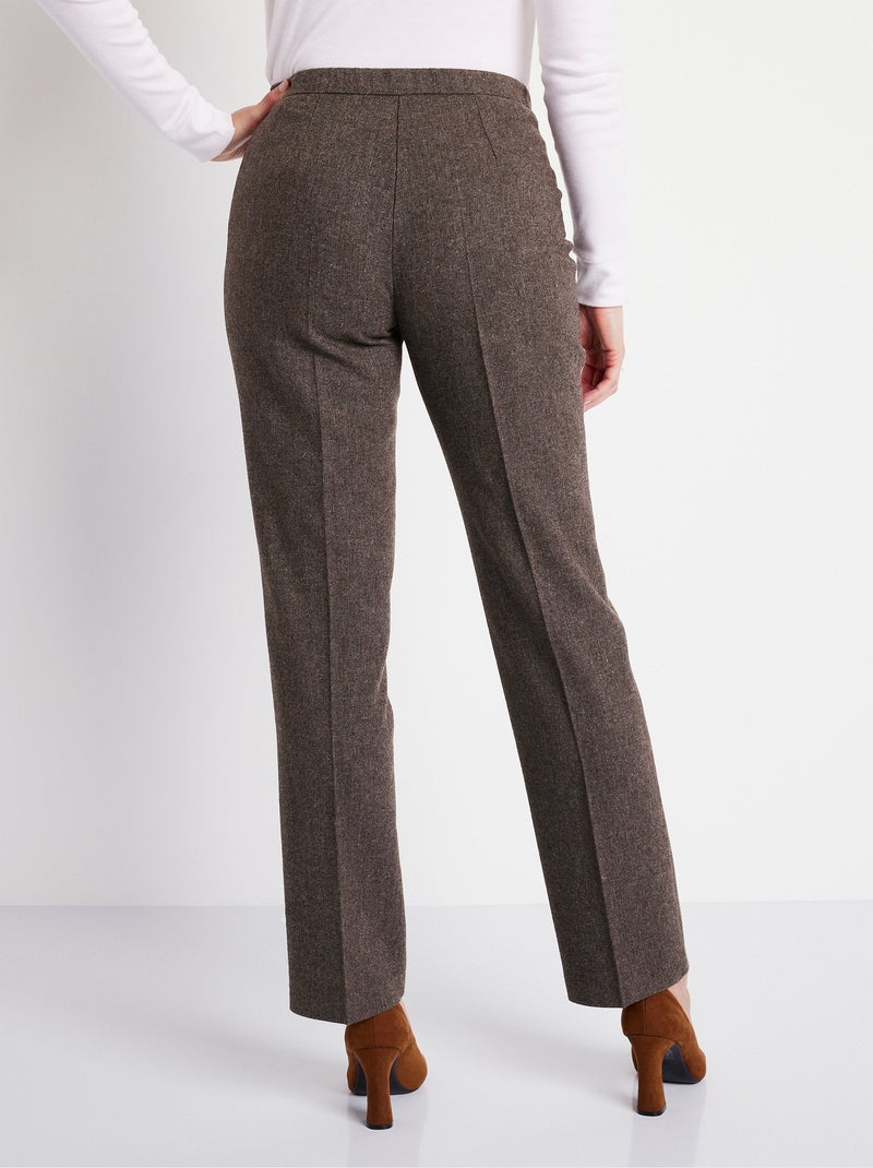 Pantalón recto de espiga o jaspeado con entrepierna de 70 cm - Afibel Marrón - Kiabi