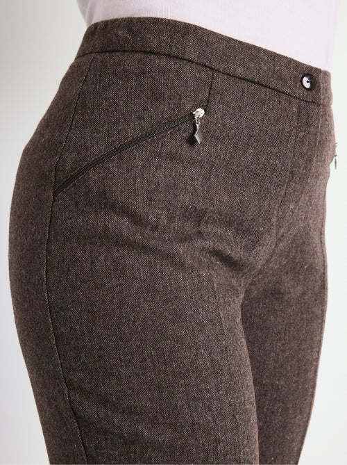 Pantalón recto de espiga o jaspeado con entrepierna de 70 cm - Afibel - Kiabi Pantalón recto de espiga o jaspeado con entrepierna de 70 cm - Afibel - Kiabi
