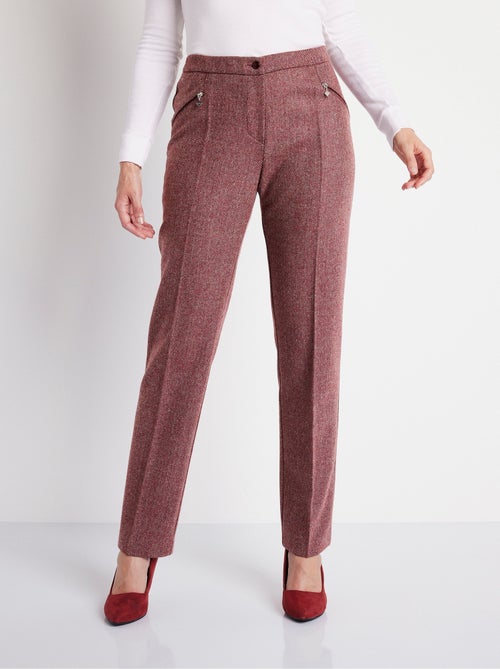 Pantalón recto de espiga o jaspeado con entrepierna de 70 cm - Afibel - Kiabi