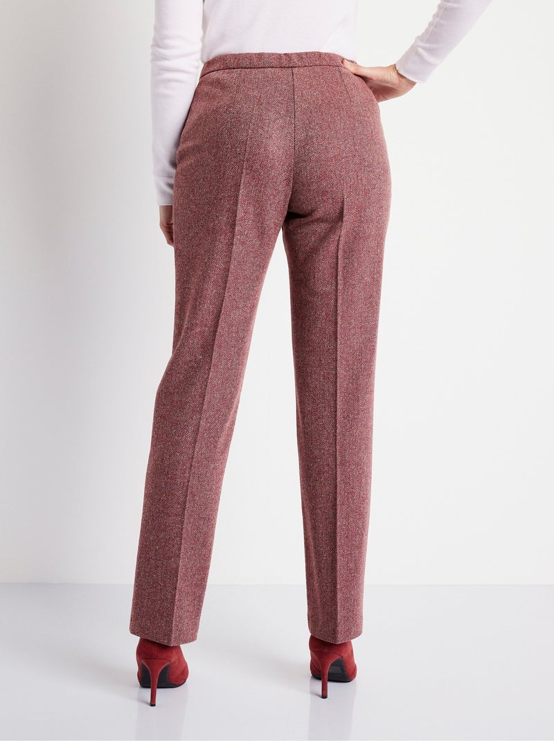 Pantalón recto de espiga o jaspeado con entrepierna de 70 cm - Afibel Rojo - Kiabi
