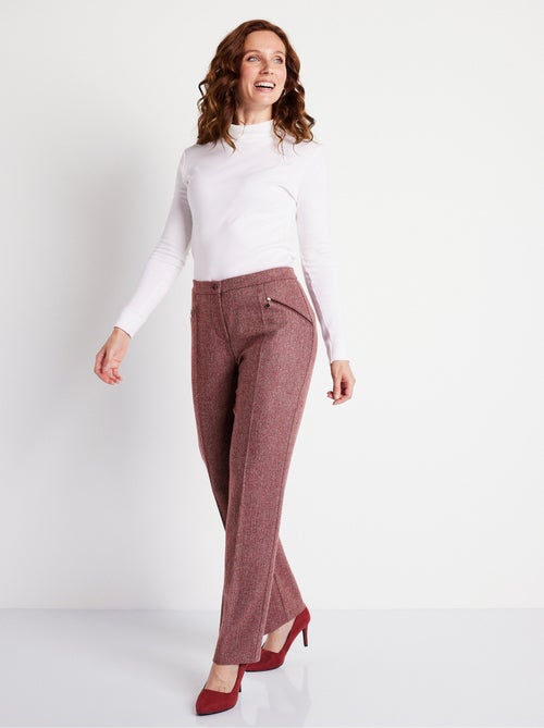 Pantalón recto de espiga o jaspeado con entrepierna de 70 cm - Afibel - Kiabi