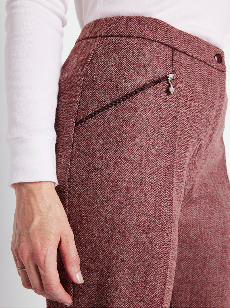 Pantalón recto de espiga o jaspeado con entrepierna de 70 cm - Afibel Rojo - Kiabi