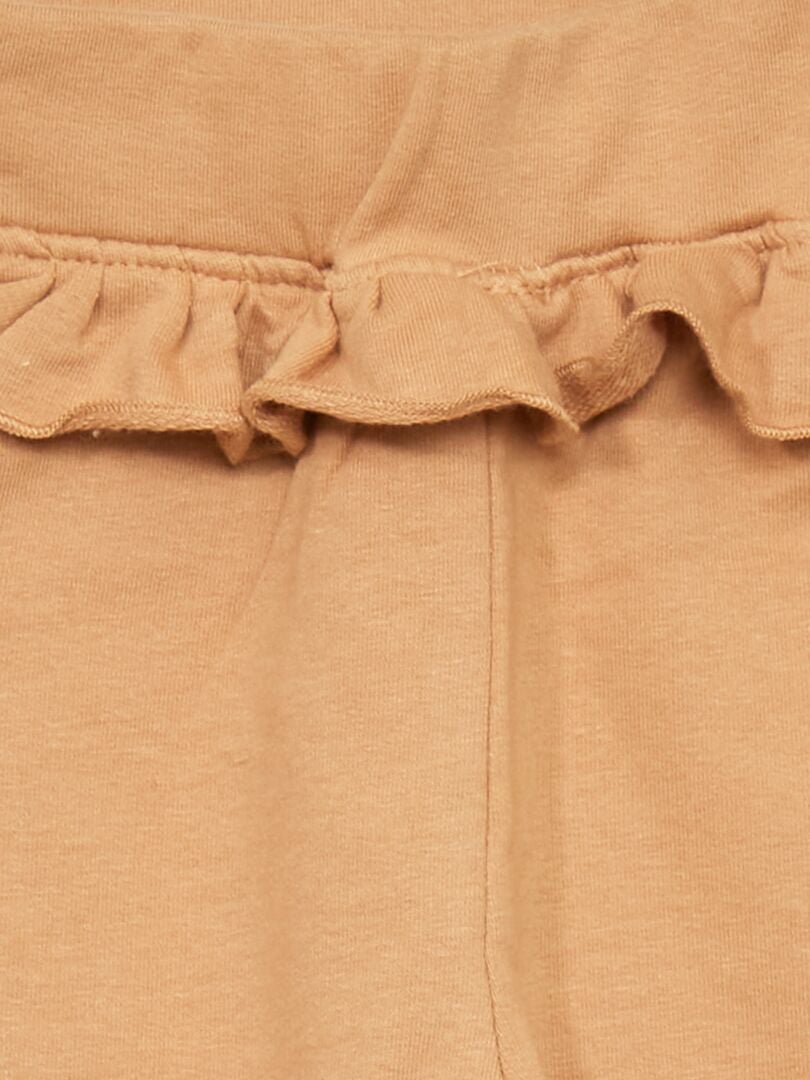 Pantalón recto de felpa beige - Kiabi