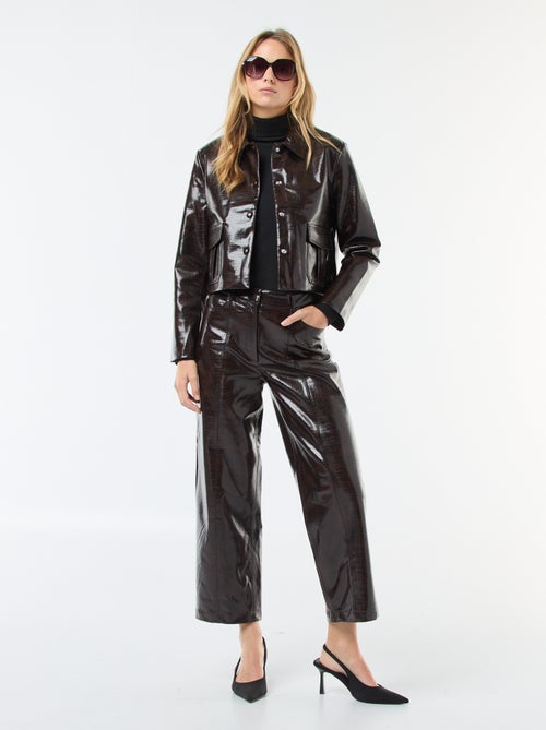 Pantalón recto de imitación con efecto "piel de serpiente" - Kiabi