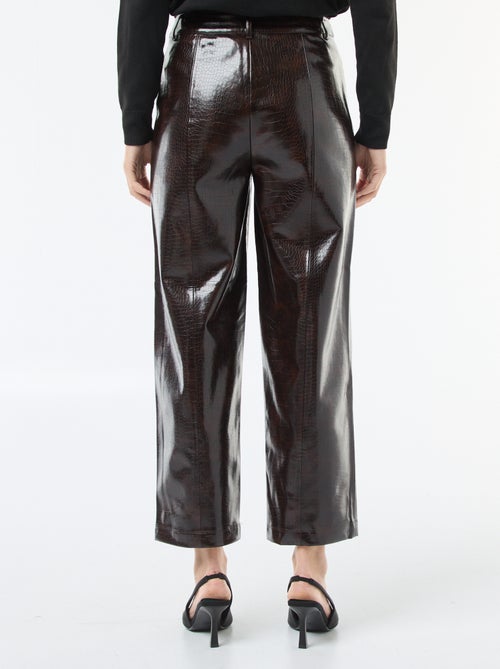 Pantalón recto de imitación con efecto "piel de serpiente" - Kiabi