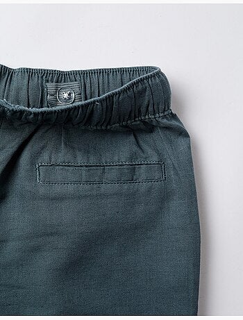 Pantalón recto de lino con cordón