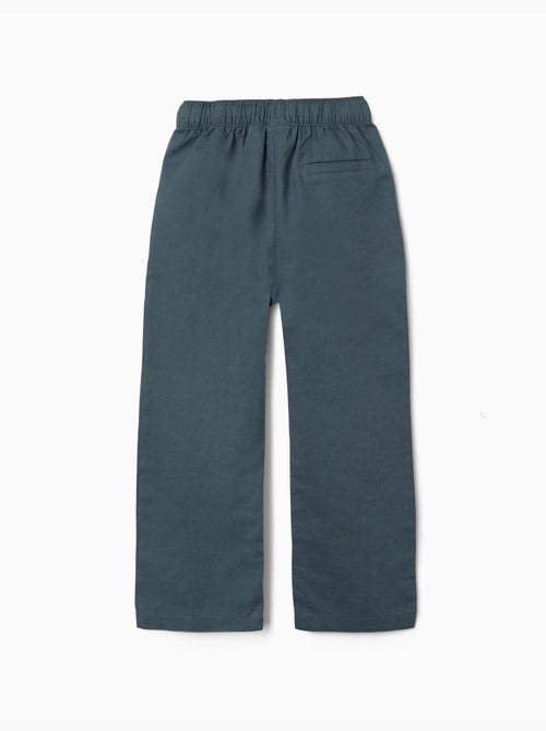 Pantalón recto de lino con cordón - Kiabi