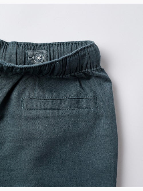 Pantalón recto de lino con cordón - Kiabi