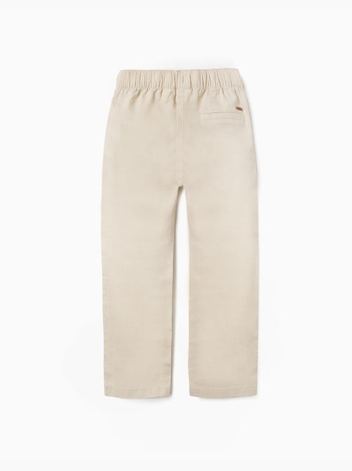 Pantalón recto de lino con cordón - Kiabi