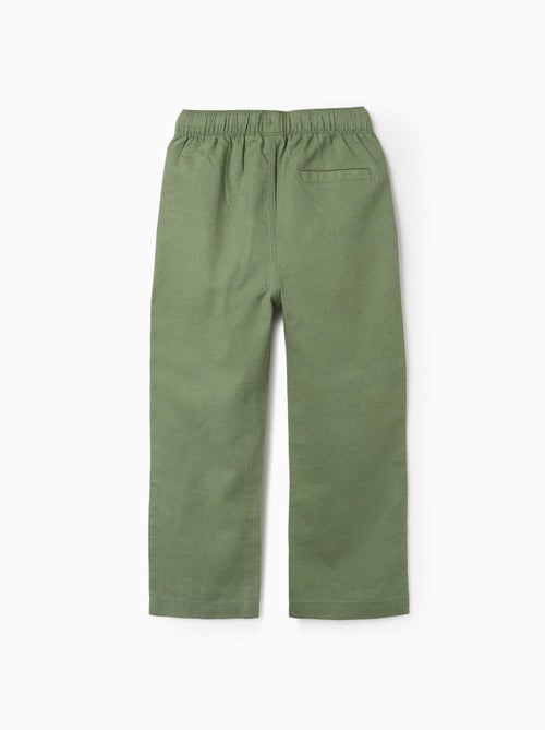 Pantalón recto de lino con cordón - Kiabi