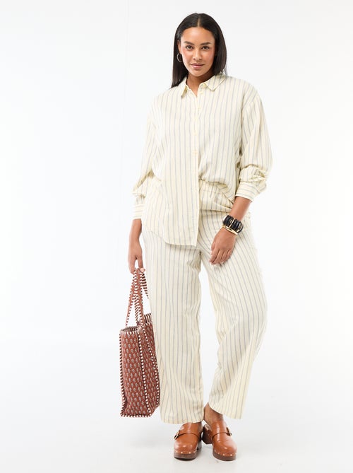 Pantalón recto de lino mezclado - Kiabi