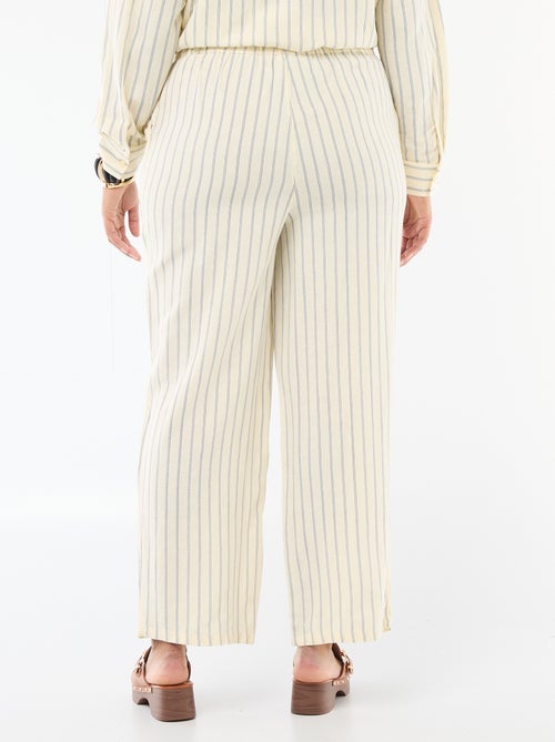 Pantalón recto de lino mezclado - Kiabi