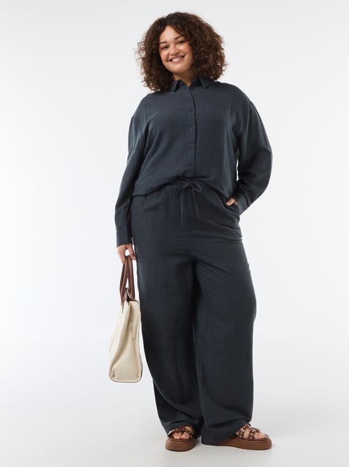 Pantalón recto de lino mezclado - Kiabi