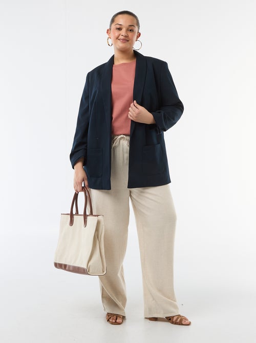 Pantalón recto de lino mezclado - Kiabi