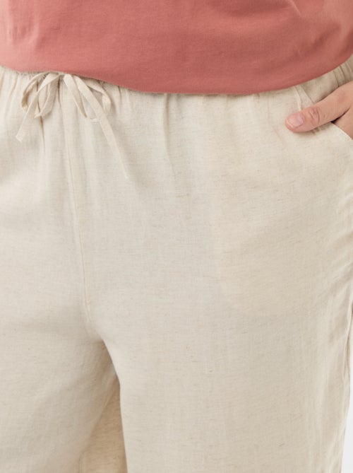 Pantalón recto de lino mezclado - Kiabi