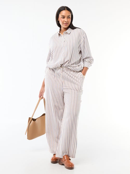 Pantalón recto de lino mezclado - Kiabi