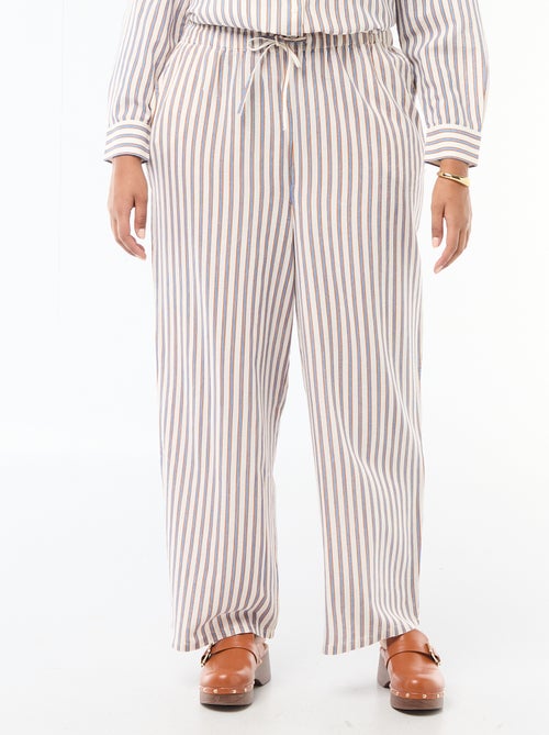 Pantalón recto de lino mezclado - Kiabi