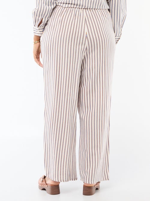 Pantalón recto de lino mezclado - Kiabi