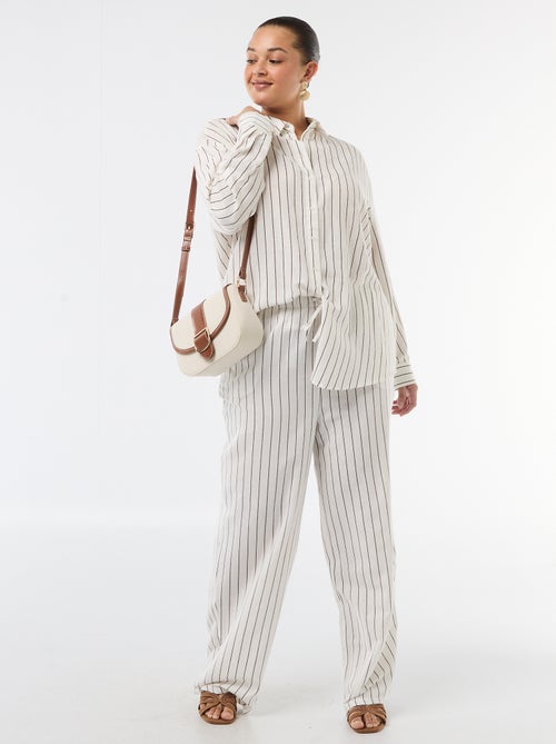 Pantalón recto de lino mezclado - Kiabi