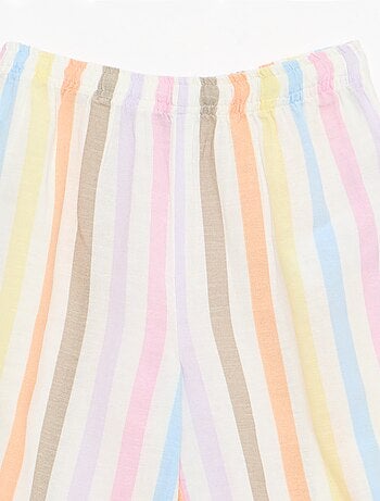 Pantalón recto de lino mezclado