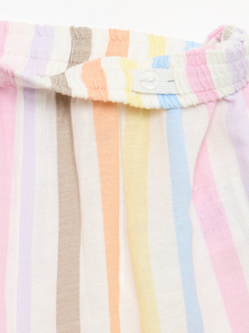 Pantalón recto de lino mezclado Blanco - Kiabi