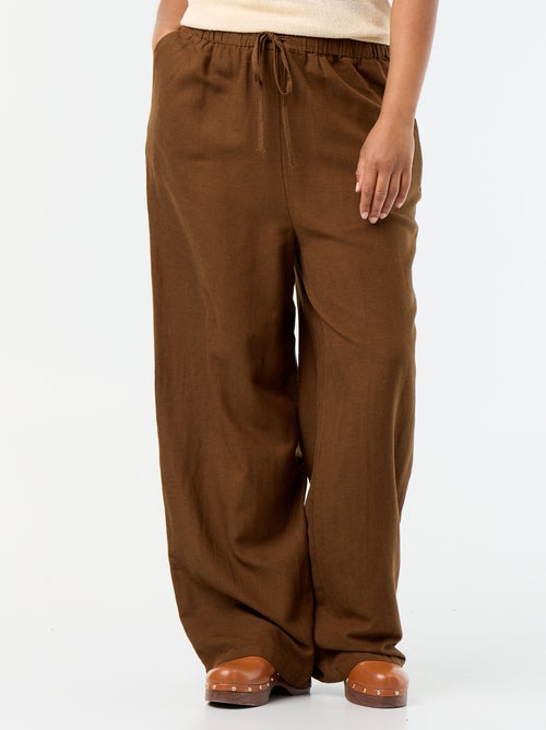 Pantalón recto de lino mezclado - Kiabi