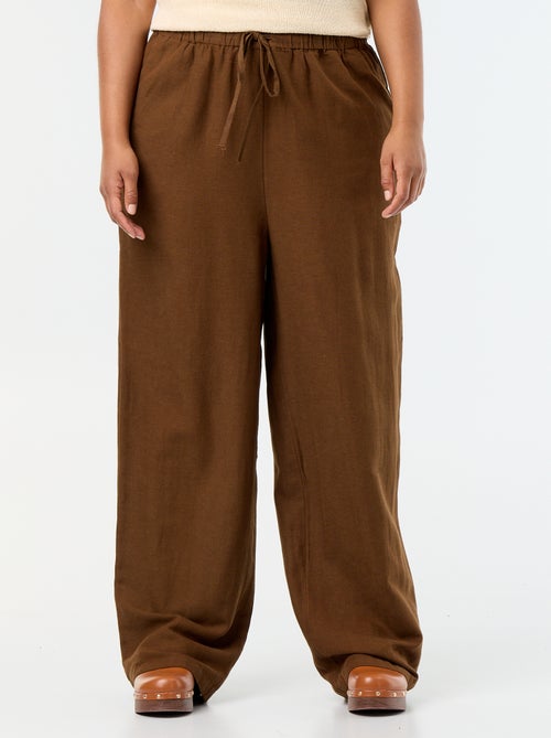 Pantalón recto de lino mezclado - Kiabi
