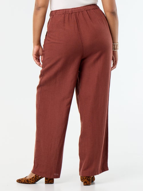 Pantalón recto de lino mezclado - Kiabi Pantalón recto de lino mezclado - Kiabi