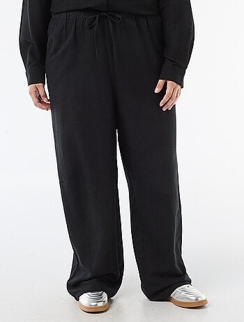 Pantalón recto de lino mezclado