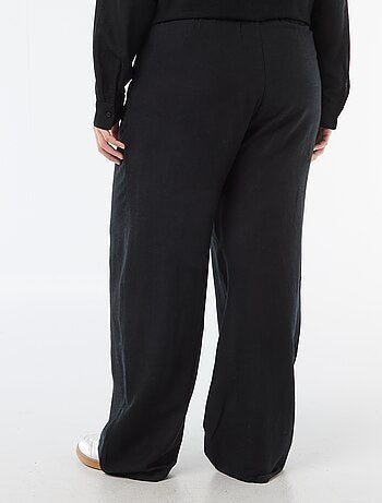 Pantalón recto de lino mezclado