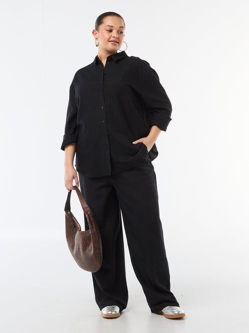 Pantalón recto de lino mezclado - Kiabi