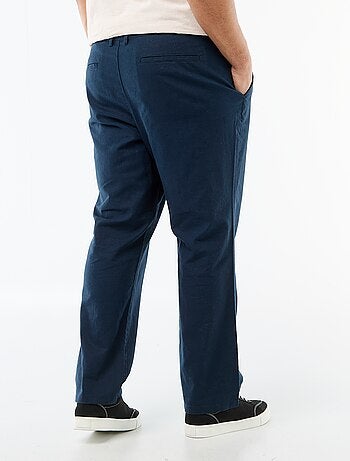 Pantalón recto de lino mixto