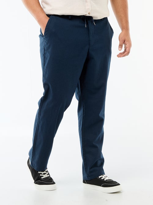Pantalón recto de lino mixto - Kiabi