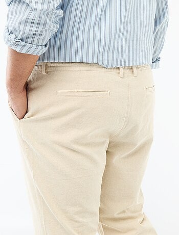 Pantalón recto de lino mixto