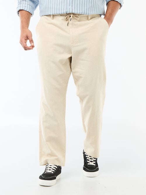 Pantalón recto de lino mixto - Kiabi