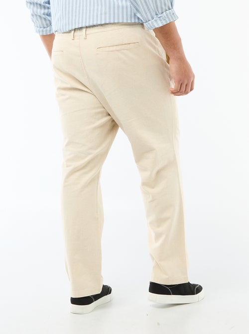Pantalón recto de lino mixto - Kiabi