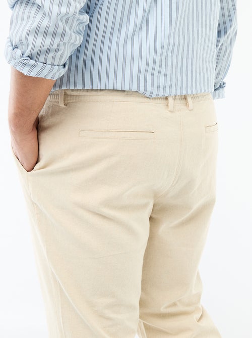 Pantalón recto de lino mixto - Kiabi