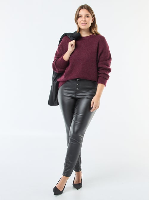 Pantalón recto de material satinado - Kiabi