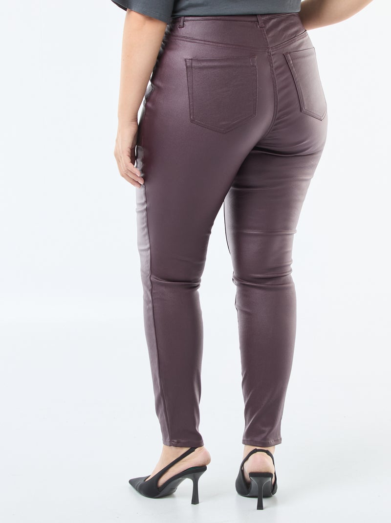 Pantalón recto de material satinado Purpura - Kiabi