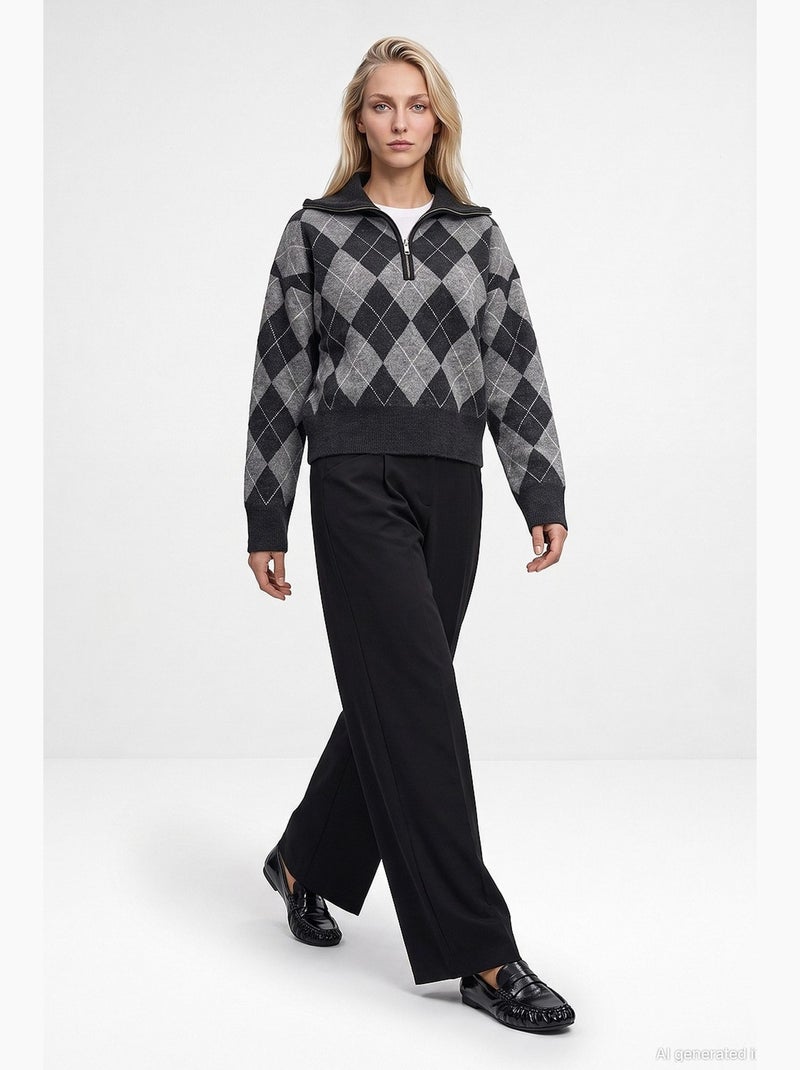 Pantalón recto de mujer dilvin Negro - Kiabi