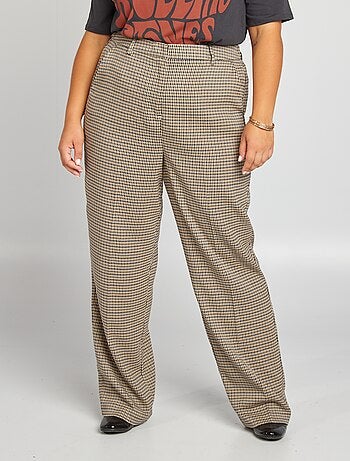 Pantalón recto de pata de gallo 'Only Carmakoma'
