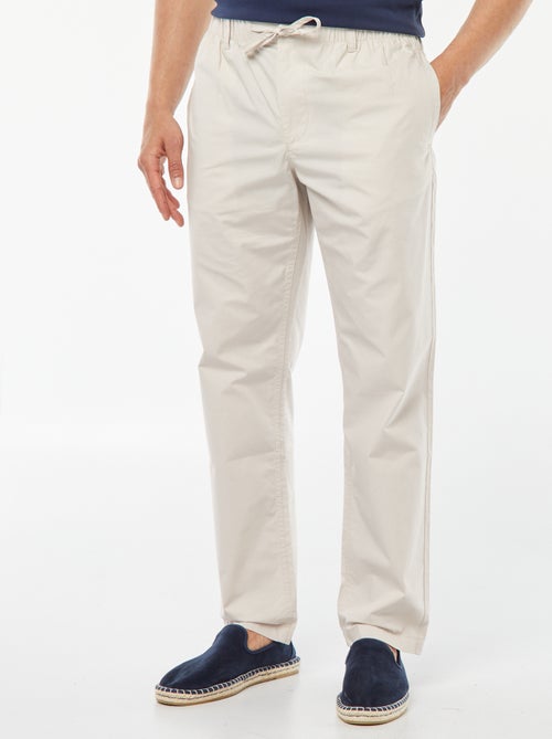 Pantalón recto de popelina - Kiabi