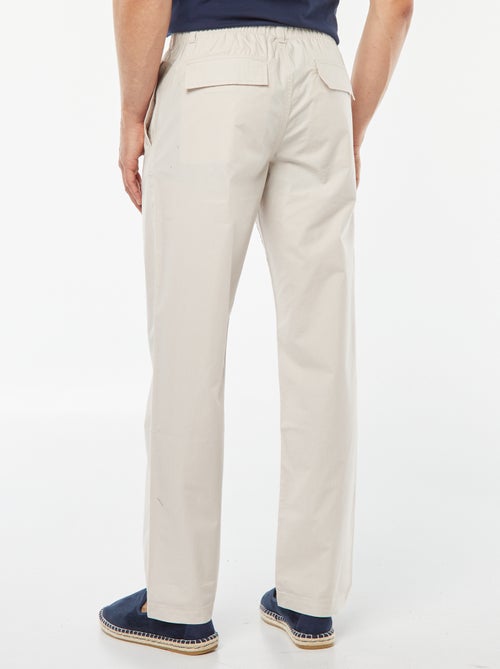 Pantalón recto de popelina - Kiabi
